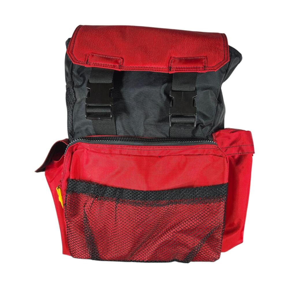 Vintage Marlboro Backpack Red Black Buckle Flap Daypack Padded Back Spellout
